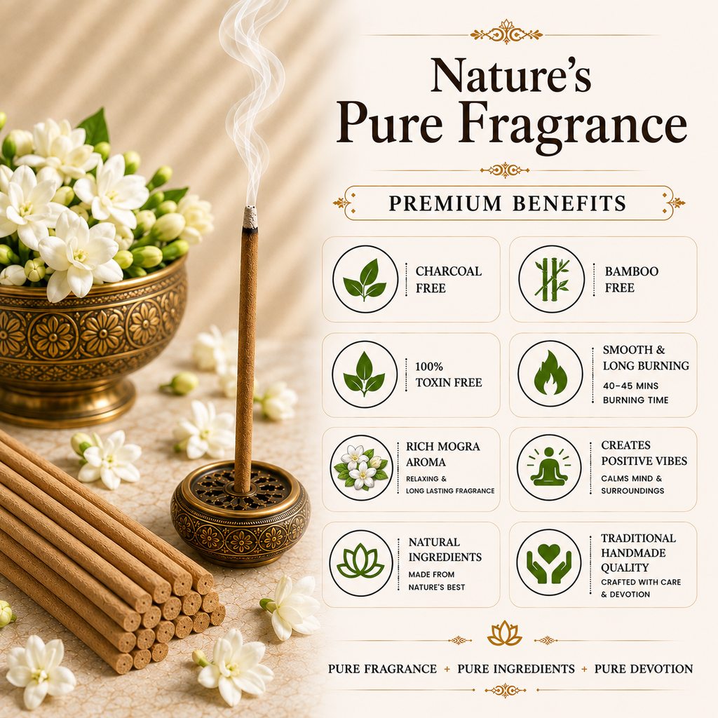 Mogra Incense Sticks- Pack of 80 sticks