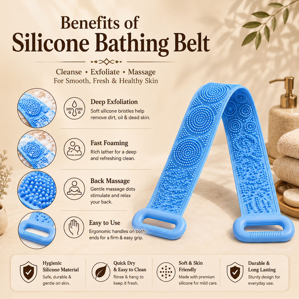 Silicone Belt for Exfoliating skin