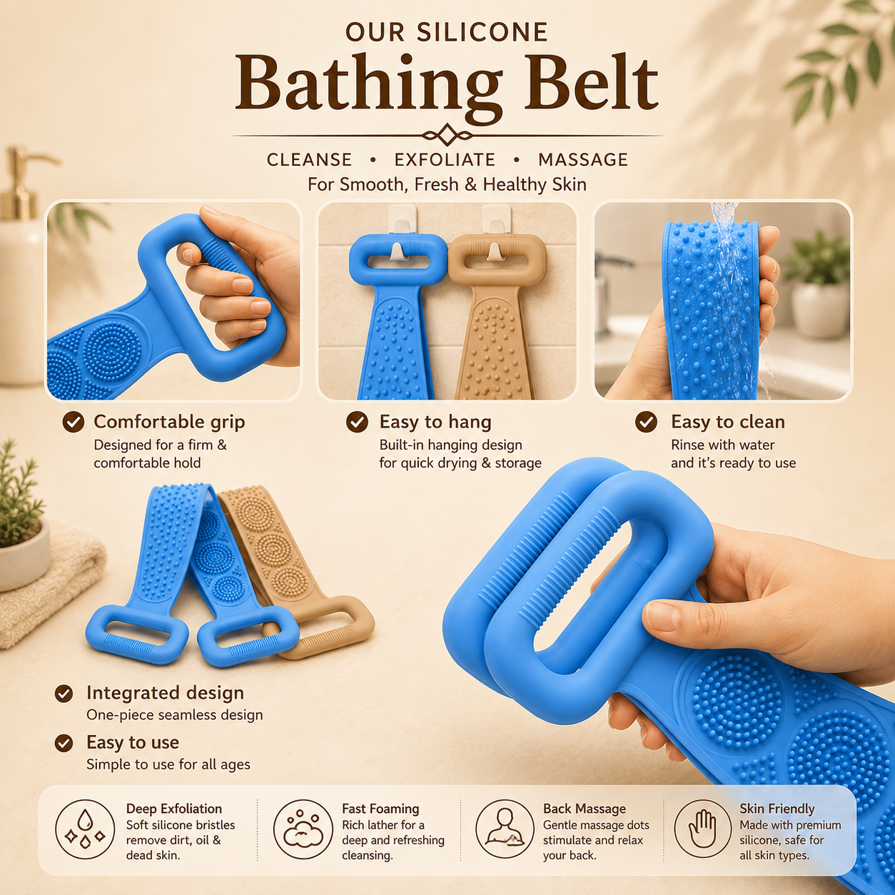 Silicone Belt for Exfoliating skin
