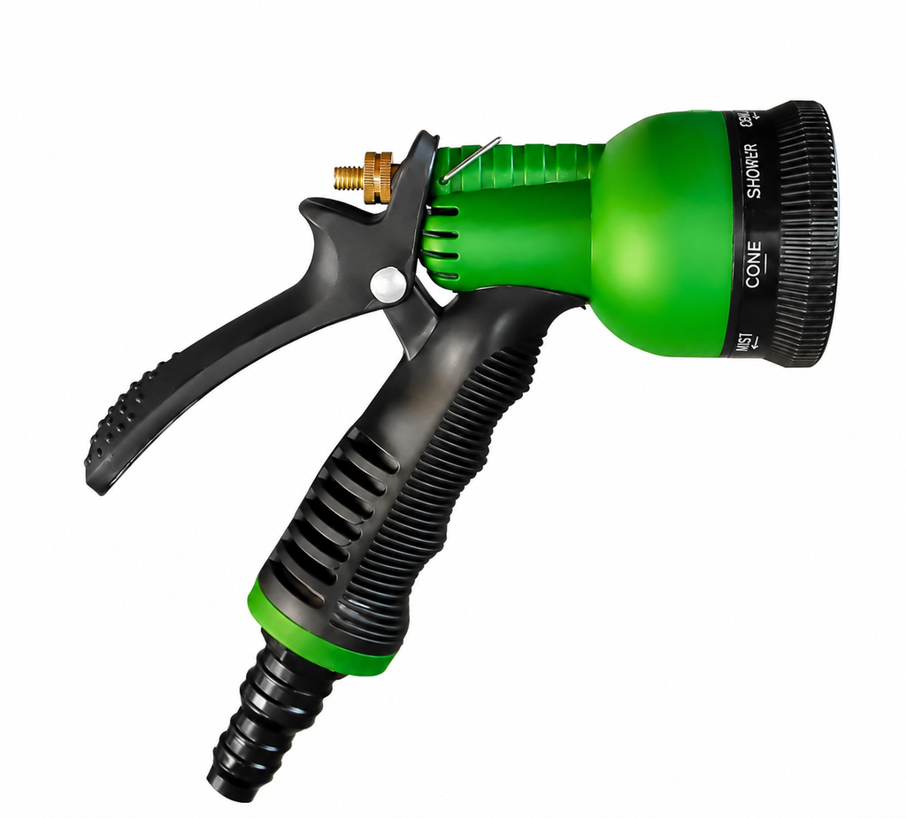 Garden Hose Spray Nozzle with 7 spray settings (Green)