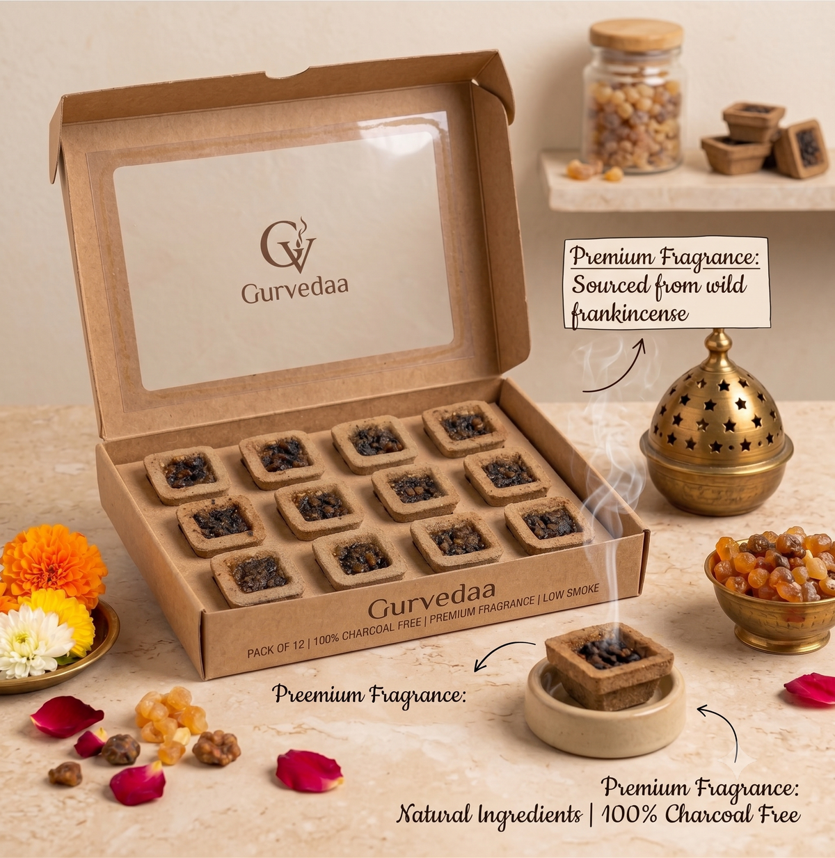 Gurvedaa Premium Hawan Cups (Sambhrani Cups) | Pack of 12cups |