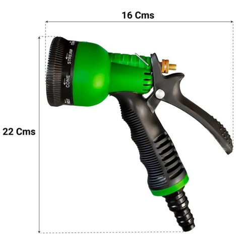 Garden Hose Spray Nozzle with 7 spray settings (Green)
