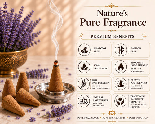 Lavender Dhoop Cones-Pack of 50 cones