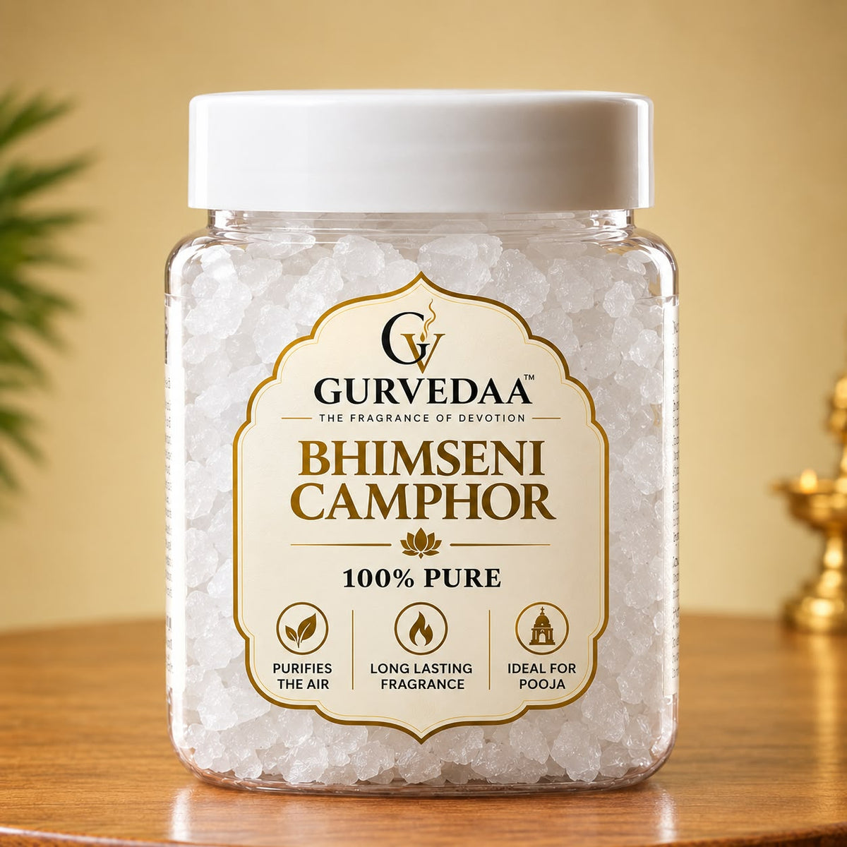 Gurvedaa Premium Bhimseni Kapoor (Camphor) | Pack Of 250gm |